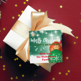 レッドグリーンクリスマスバウブスウィンターワンダーランド フェイバータグ