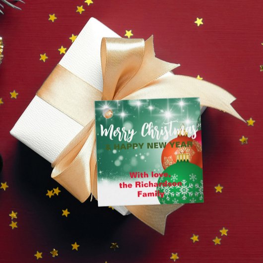 レッドグリーンクリスマスバウブスウィンターワンダーランド フェイバータグ