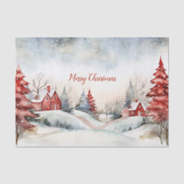 レッドグリーンクリスマスパインツリーズウッドランズ 薄葉紙