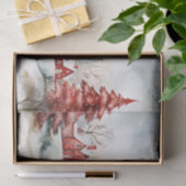 レッドグリーンクリスマスパインツリーズウッドランズ 薄葉紙 (ギフト)