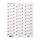 レッドグリーンクリスマスフローラ差出人住所ラベル ラベル (フルシート)