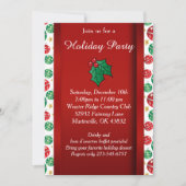 レッドグリーンクリスマスホリデー 招待状 (正面)
