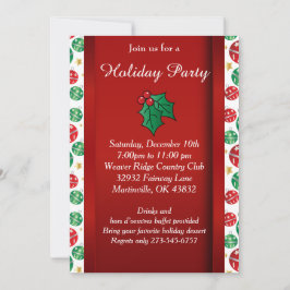レッドグリーンクリスマスホリデー 招待状