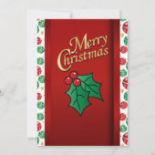 レッドグリーンクリスマスホリデー 招待状 (裏面)