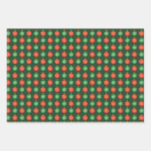 レッドグリーンクリスマスボールフェスティバルクリスマス ラッピングペーパーシート (正面2)