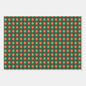 レッドグリーンクリスマスボールフェスティバルクリスマス ラッピングペーパーシート (正面)