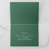 レッドグリーンクリスマスワンフォトスノーフレーク サンキューカード (内部)