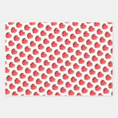 レッドグリーンクリスマス格言ティーカップハート ラッピングペーパーシート (正面3)