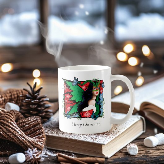 レッドグリーンクリスマス至妖精 コーヒーマグカップ