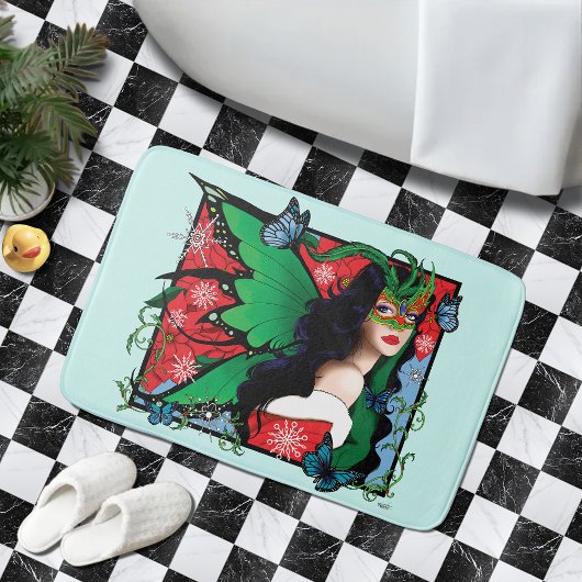 レッドグリーンクリスマス至妖精 バスマット