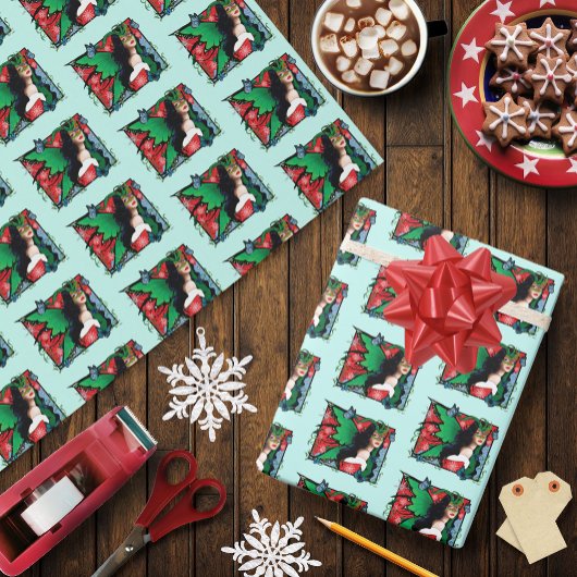 レッドグリーンクリスマス至妖精 ラッピングペーパー