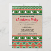 レッドグリーンクリスマス醜いセーター企業のパーティー 招待状 (正面)
