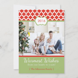 レッドグリーンクローバークリスマスフラットカード シーズンカード