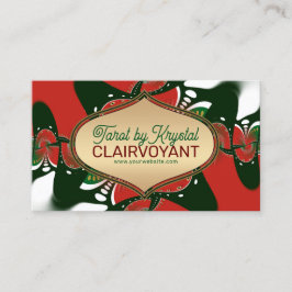 レッドグリーンゴールデン女神タロット名刺 名刺