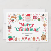 レッドグリーンサンタメリークリスマスウィンターワンダーランド シーズンカード (正面)