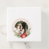 レッドグリーンサークルクリスマスフォトポインセチアフローラ フェイバータグ (インサイチュ)