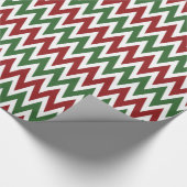 レッドグリーンシェブロンクリスマスホリデーラッピング紙 ラッピングペーパー (角)