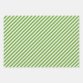 レッドグリーンシルバークリスマストライプのス ラッピングペーパーシート (正面3)