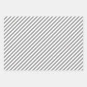 レッドグリーンシルバークリスマストライプのス ラッピングペーパーシート (正面2)