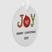 レッドグリーンジョイクリスマスホリデー オーナメント (正面)