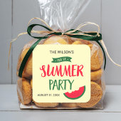 レッドグリーンスイカ夏の終わりパーティー スクエアシール