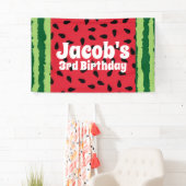 レッドグリーンスイカ誕生日パーティー 横断幕 (インサイチュ)