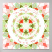 レッドグリーンステイワイルドスターチャイルドネーム子供部屋デコール ポスター (正面)