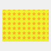 レッドグリーンストライプのラッピング紙-金ゴールド星 ラッピングペーパーシート (正面3)