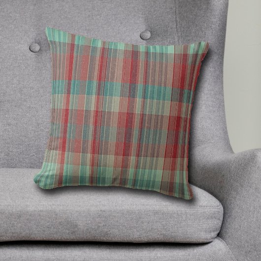 レッドグリーンツイード クッション