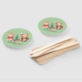 レッドグリーンテディベアサンタメリークリスマスパーティー ハンドファン (組立なし)