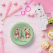 レッドグリーンテディベアサンタメリークリスマスパーティー ペーパーボウル (パーティー)