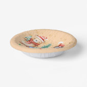 レッドグリーンテディベアサンタメリークリスマスパーティー ペーパーボウル (傾斜あり)