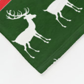 レッドグリーントナカイのスノーフレーク大フリースブランケット フリースブランケット (角)