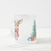 レッドグリーントナディアサンタメリークリスマスパーティー フロストグラスマグカップ (正面左)