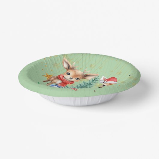 レッドグリーントナディアサンタメリークリスマスパーティー ペーパーボウル (傾斜あり)