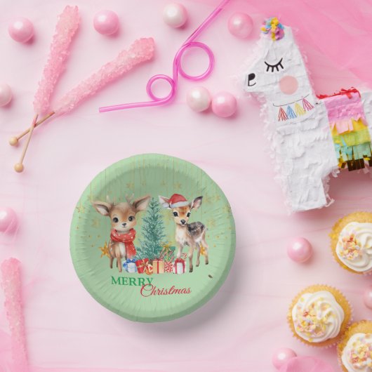 レッドグリーントナディアサンタメリークリスマスパーティー ペーパーボウル (パーティー)