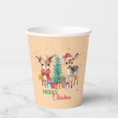 レッドグリーントナディアサンタメリークリスマスパーティー 紙コップ (正面)
