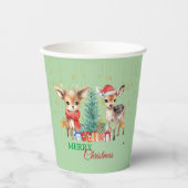 レッドグリーントナディアサンタメリークリスマスパーティー 紙コップ (正面)