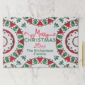 レッドグリーンノルディックフォークモティフスクリスマスランチョンマット ペーパーパッド (インサイチュ)