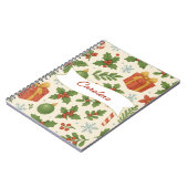 レッドグリーンパインとベリーウォーターカラーホリデー ノートブック (左側)