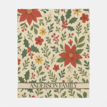 レッドグリーンパインとベリーウォーターカラーホリデー