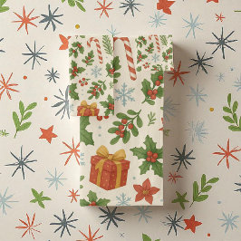 レッドグリーンパインアンドベリーホリデーボタニカル バスタオルセット