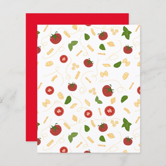 レッドグリーンパスタトマトバジルスクラップブック紙 (正面/裏面)