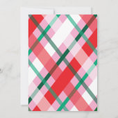 レッドグリーンピンクプレイドクリスマスパーティー 招待状 (裏面)