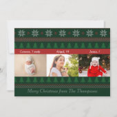 レッドグリーンフェスティバルクリスマスツリーノスタルジック3写真 シーズンカード (正面)