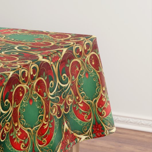 レッドグリーンフローラホリデーテーブルクロス テーブルクロス (インサイチュ)