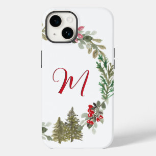 レッドグリーンフローラモノグラムクリスマス Case-Mate iPhone 14ケース
