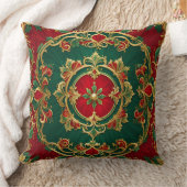 レッドグリーンフローラ装飾クリスマス装飾用クッション クッション (ブランケット)