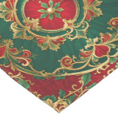 レッドグリーンフローラ装飾ホリデーテーブルランナー ミディアムテーブルランナー (コーナー)