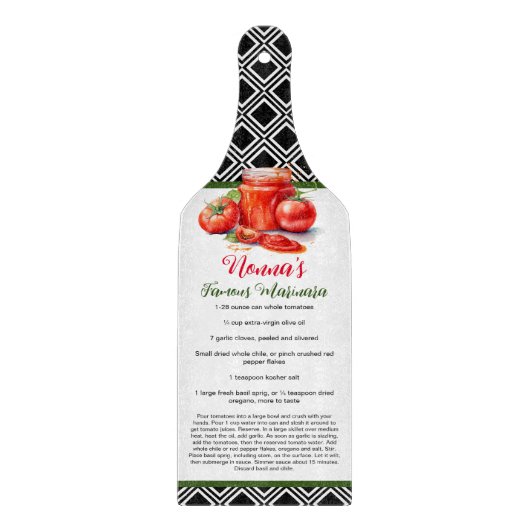 レッドグリーンブラックイタリアンノンナカスタムレシピ カッティングボード (正面)